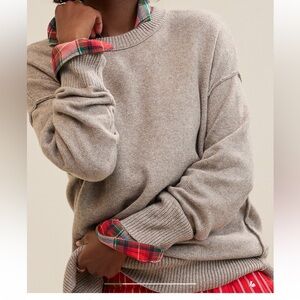 Aerie Softest Luxe Crew Sweater in Heathered Taupe